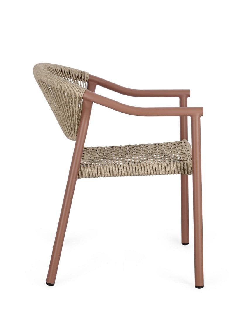 Sedia "Canarias" struttura in alluminio, intreccio in fibra sintetica, per interni ed esterni in Sedie per tavolo da giardino Decor Space - Altamura, commercioVirtuoso.it