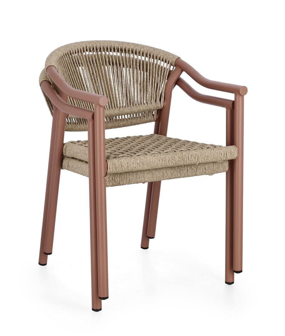 Sedia "Canarias" struttura in alluminio, intreccio in fibra sintetica, per interni ed esterni in Sedie per tavolo da giardino Decor Space - Altamura, commercioVirtuoso.it