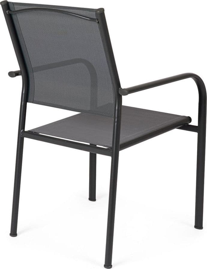 Sedia "Missouri" struttura in acciaio, con seduta e schienale in textilene, per interni ed esterni in Sedie per tavolo da giardino Decor Space - Altamura, commercioVirtuoso.it