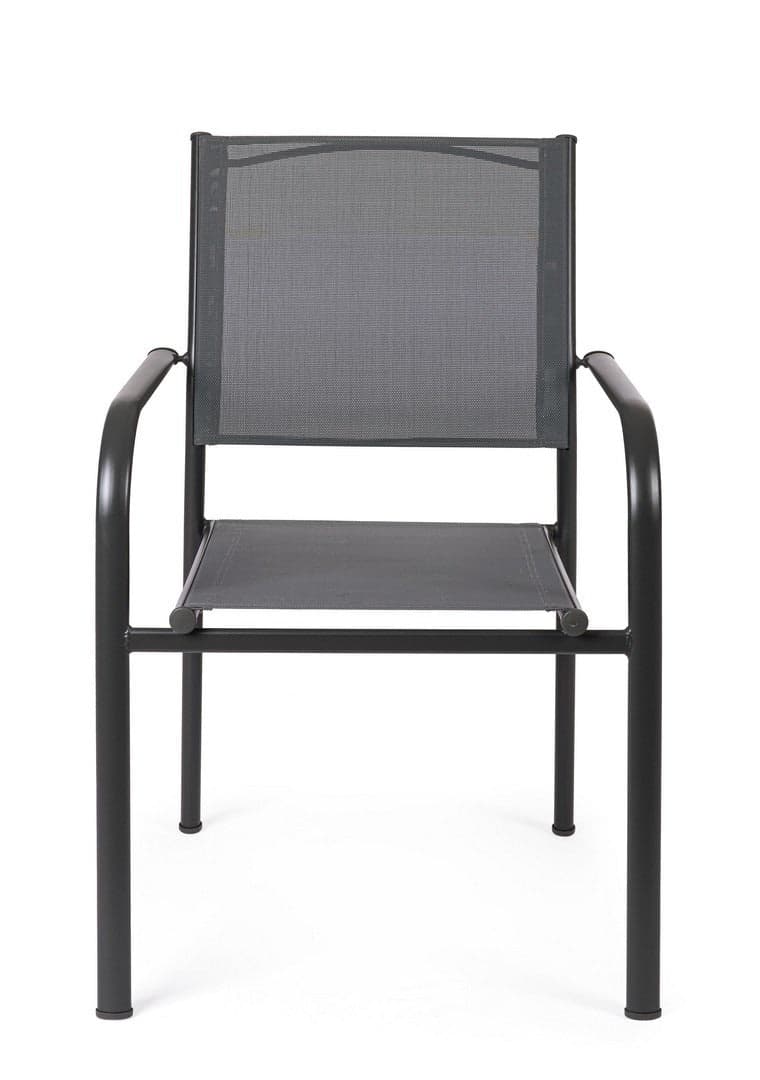 Sedia "Missouri" struttura in acciaio, con seduta e schienale in textilene, per interni ed esterni in Sedie per tavolo da giardino Decor Space - Altamura, commercioVirtuoso.it
