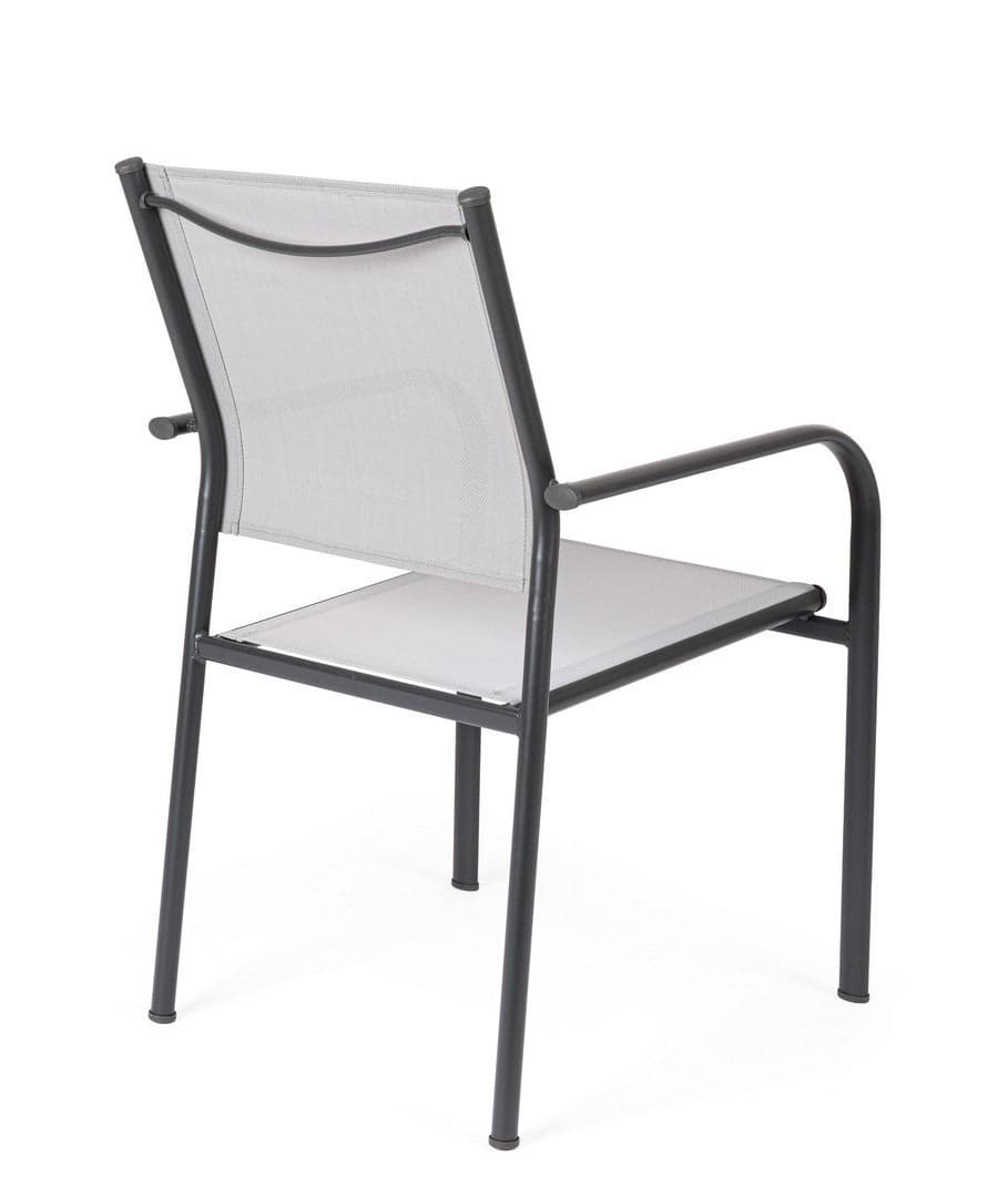 Sedia "Missouri" struttura in acciaio, con seduta e schienale in textilene, per interni ed esterni in Sedie per tavolo da giardino Decor Space - Altamura, commercioVirtuoso.it