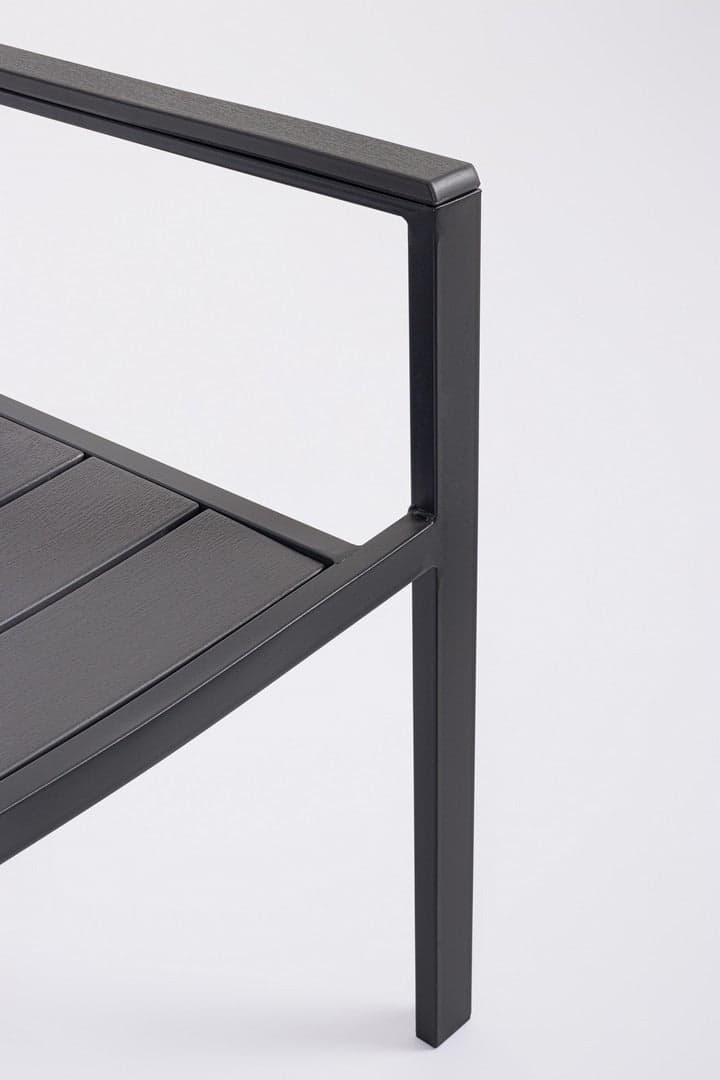 Sedia "Sarita" struttura in acciaio effetto legno venato, con braccioli, per interni ed esterni in Sedie per tavolo da giardino Decor Space - Altamura, commercioVirtuoso.it