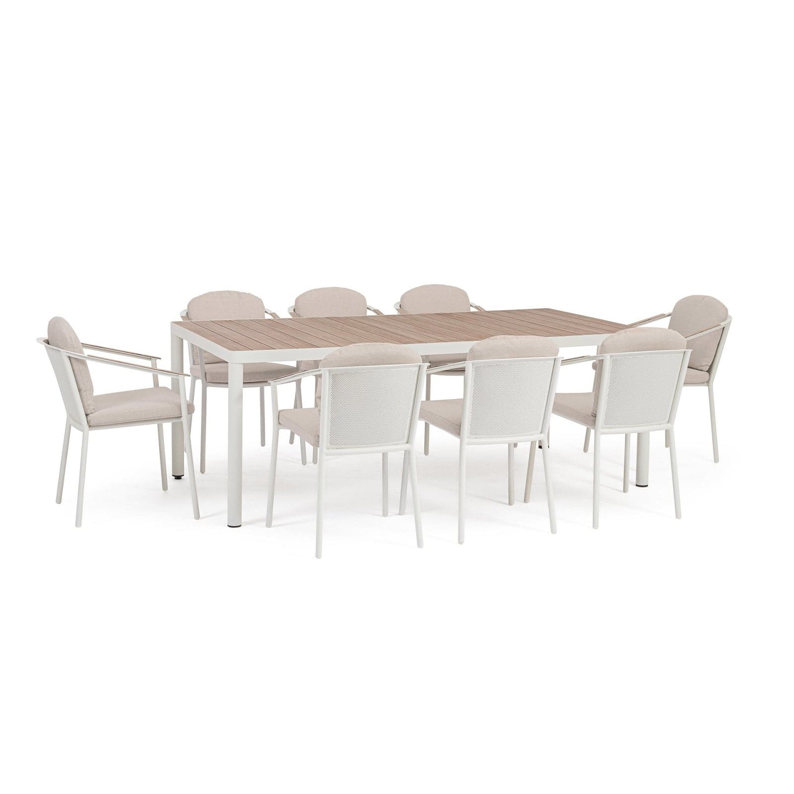 Set tavolo "Ulises" con sedie in alluminio verniciato per interni ed esterni - 22