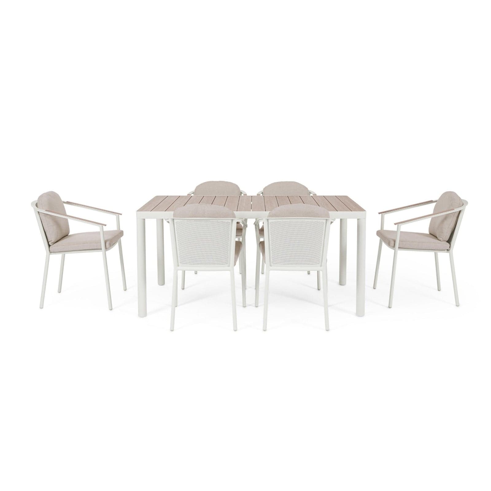 Set tavolo "Ulises" con sedie in alluminio verniciato per interni ed esterni in Set di mobili Decor Space - Altamura, commercioVirtuoso.it