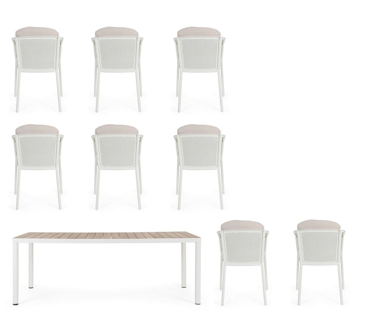 Set tavolo "Ulises" con sedie in alluminio verniciato per interni ed esterni in Set di mobili Decor Space - Altamura, commercioVirtuoso.it