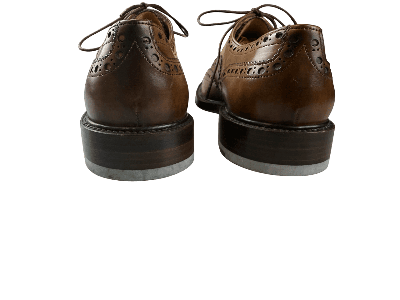 Scarpa Uomo Santoni - Francesina Stringata Brogue pelle marrone sfumata - 4