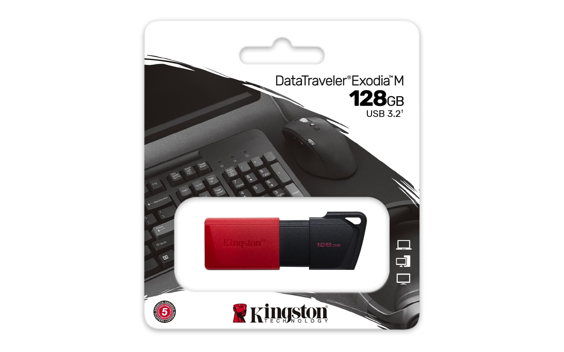 Kingston Pendrive USB-A 3.2 128GB DTXM/128GB Nero/Rosso - 6