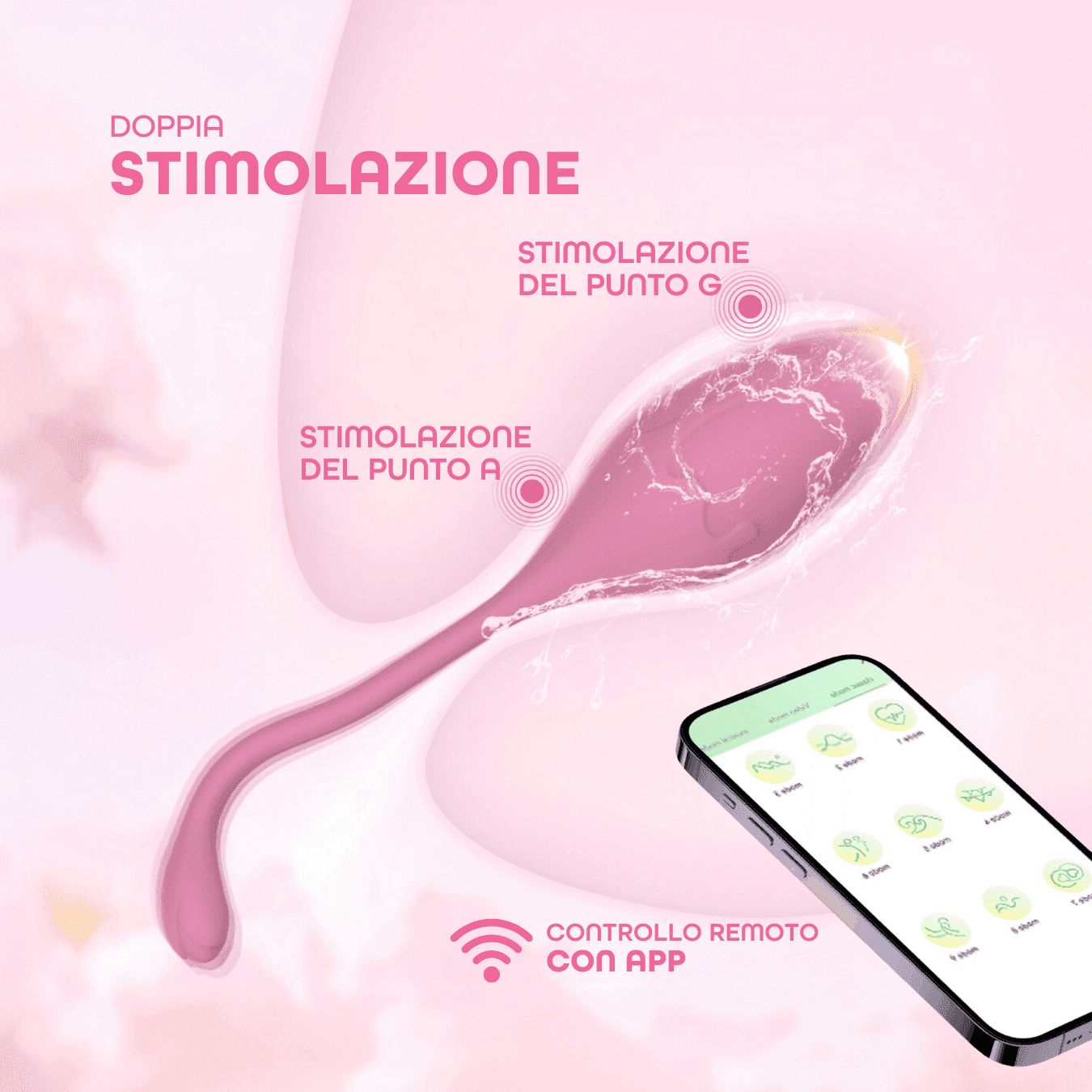Ovetto Vibrante con App Vibratore Vaginale Indossabile Sex Toy per Coppia USB - 12