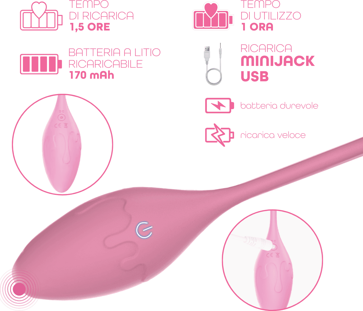 Ovetto Vibrante con App Vibratore Vaginale Indossabile Sex Toy per Coppia USB - 13