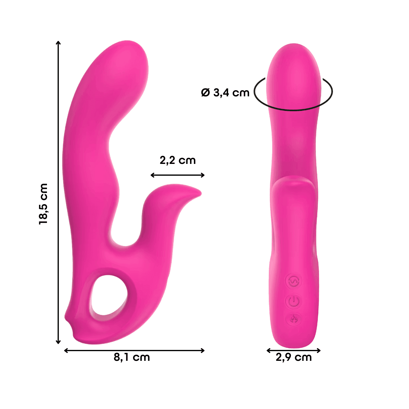Vibratore Rabbit Riscaldante Doppia Stimolazione Clitoride e Punto G 10 Modalità - 14