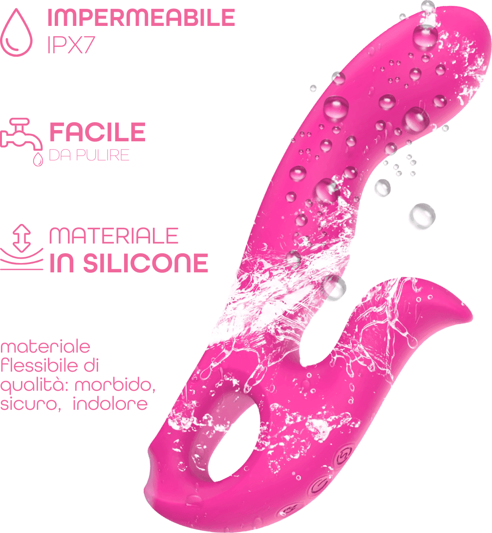 Vibratore Rabbit Riscaldante Doppia Stimolazione Clitoride e Punto G 10 Modalità - 15