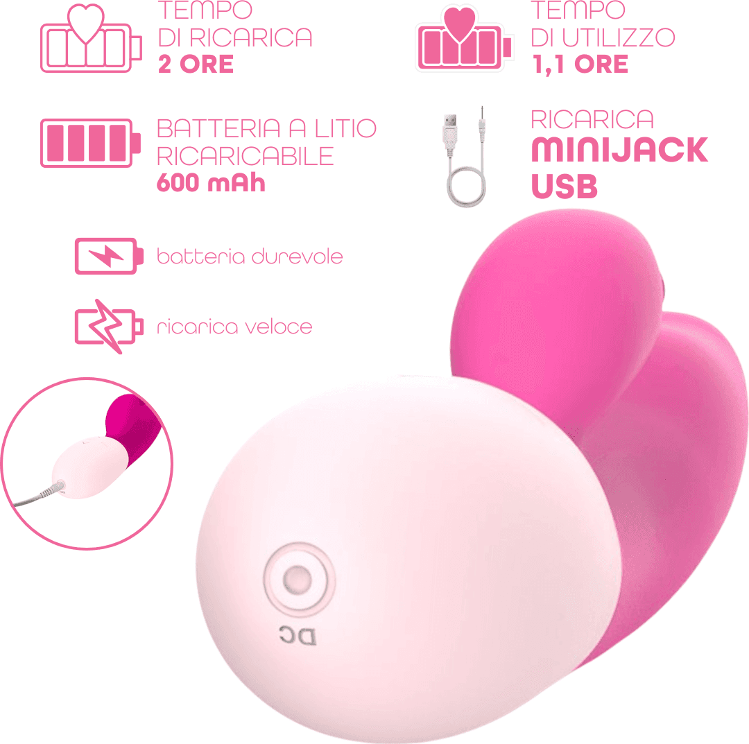Vibratore Rabbit Doppia Stimolazione Punto G e Clitoride 10 Modalità Vibrazione - 13