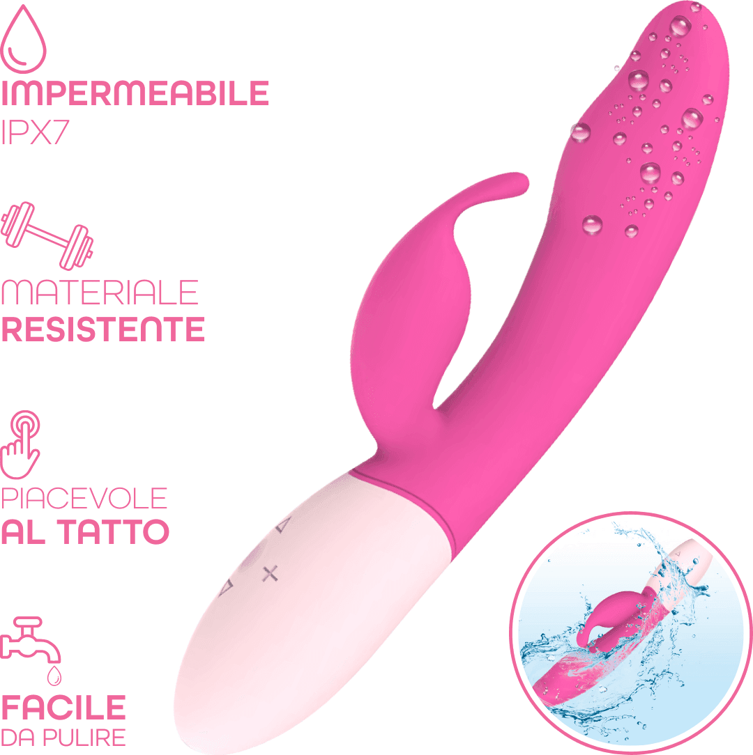 Vibratore Rabbit Doppia Stimolazione Punto G e Clitoride 10 Modalità Vibrazione - 15