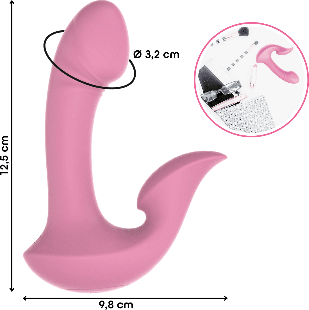 Vibratore Doppia Stimolazione Punto G e Clitoride 10 Modalità Controllo con App - 14