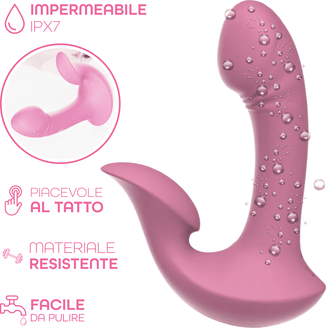 Vibratore Doppia Stimolazione Punto G e Clitoride 10 Modalità Controllo con App - 15