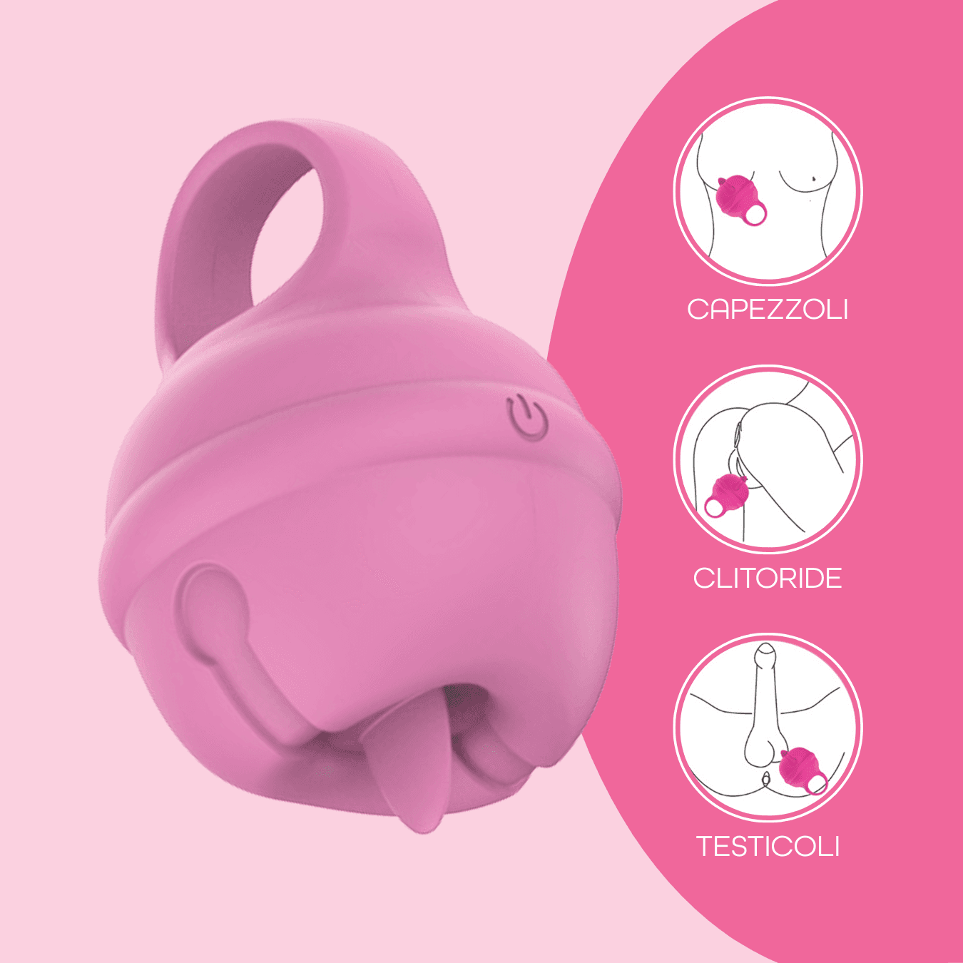 Lecca Clitoride Anello Vibratore con Lingua Stimolatore in Silicone Licking USB - 12