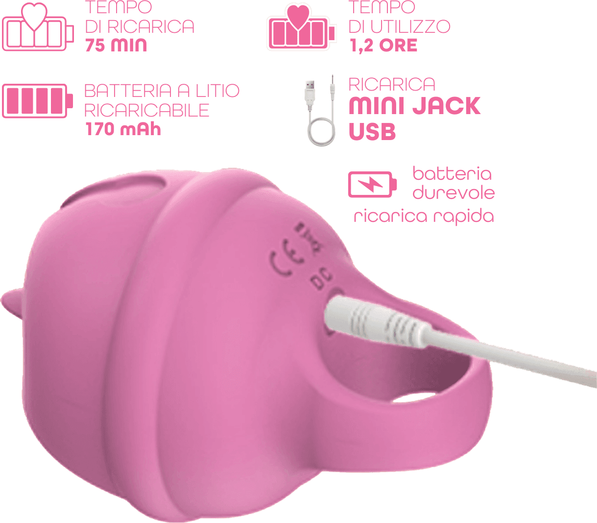 Lecca Clitoride Anello Vibratore con Lingua Stimolatore in Silicone Licking USB - 13