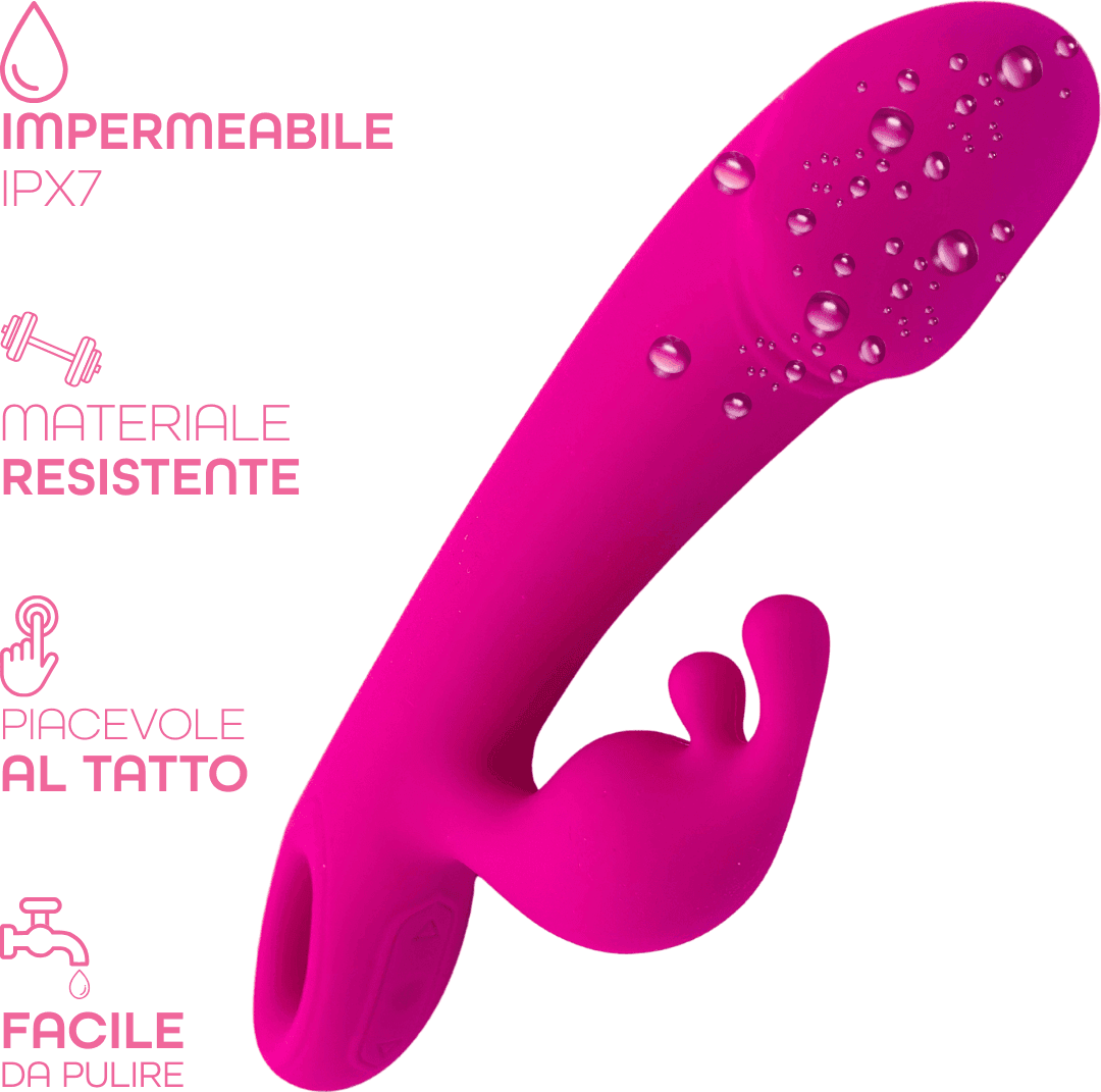Vibratore Rabbit per Squirting Stimola Clitoride e Punto G Dildo Vibrante SexToy - 14