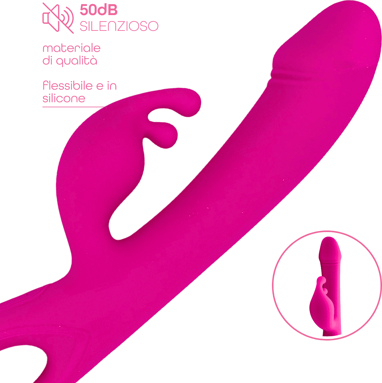 Vibratore Rabbit per Squirting Stimola Clitoride e Punto G Dildo Vibrante SexToy - 15