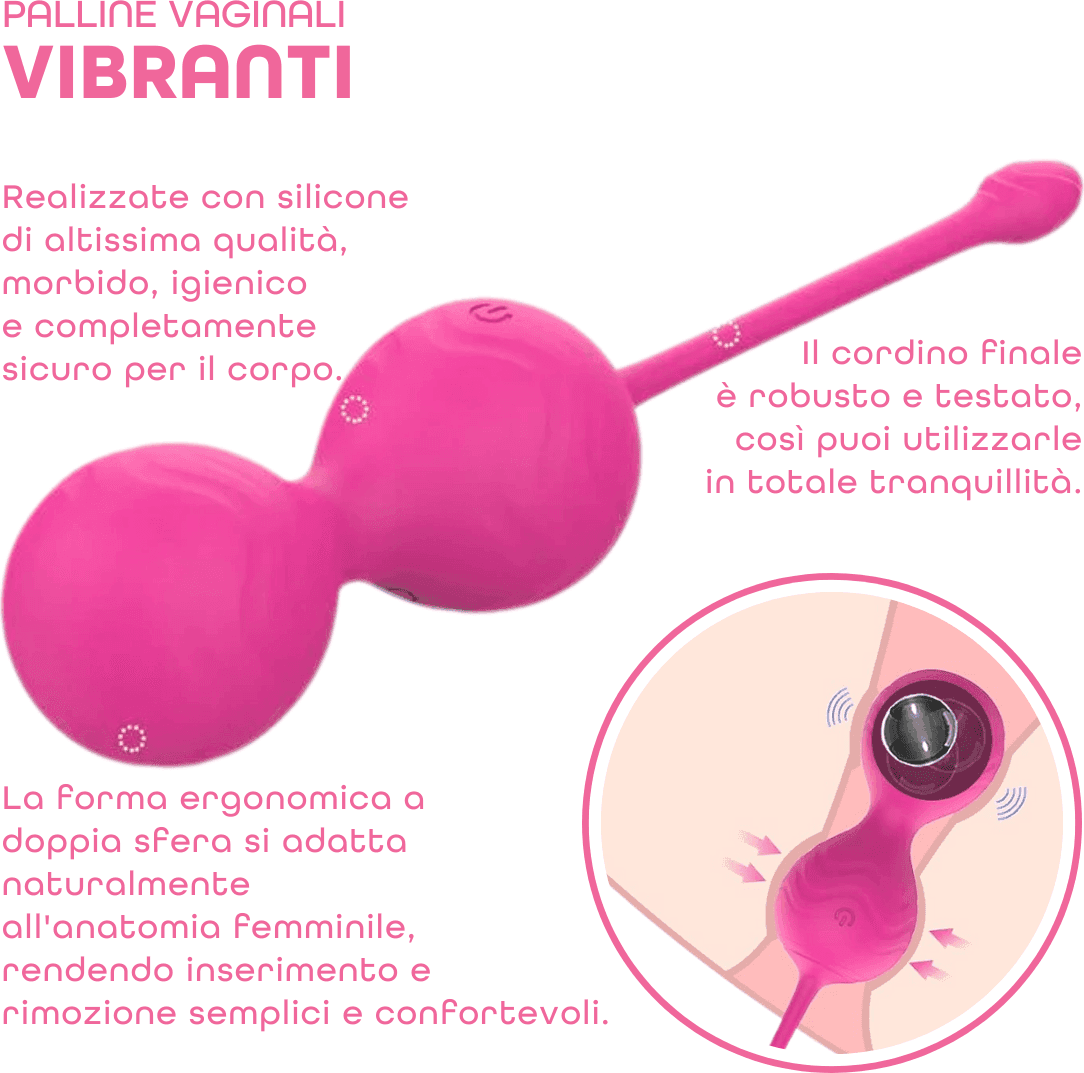 Palline Vaginali Vibranti Set in Silicone Medicale con Telecomando Kegel Pelvico - 12