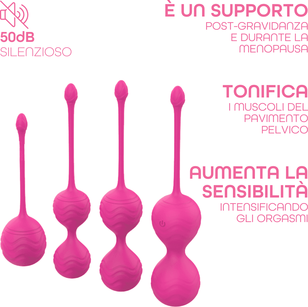 Palline Vaginali Vibranti Set in Silicone Medicale con Telecomando Kegel Pelvico - 16