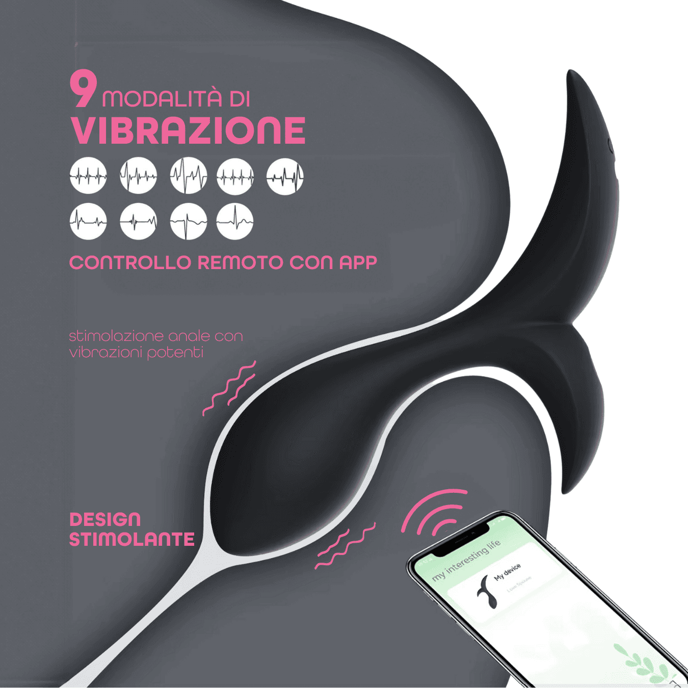 Vibratore Anale Massaggiatore Prostatico Controllo con App in Silicone Morbido - 11