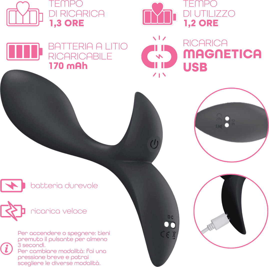 Vibratore Anale Massaggiatore Prostatico Controllo con App in Silicone Morbido - 14