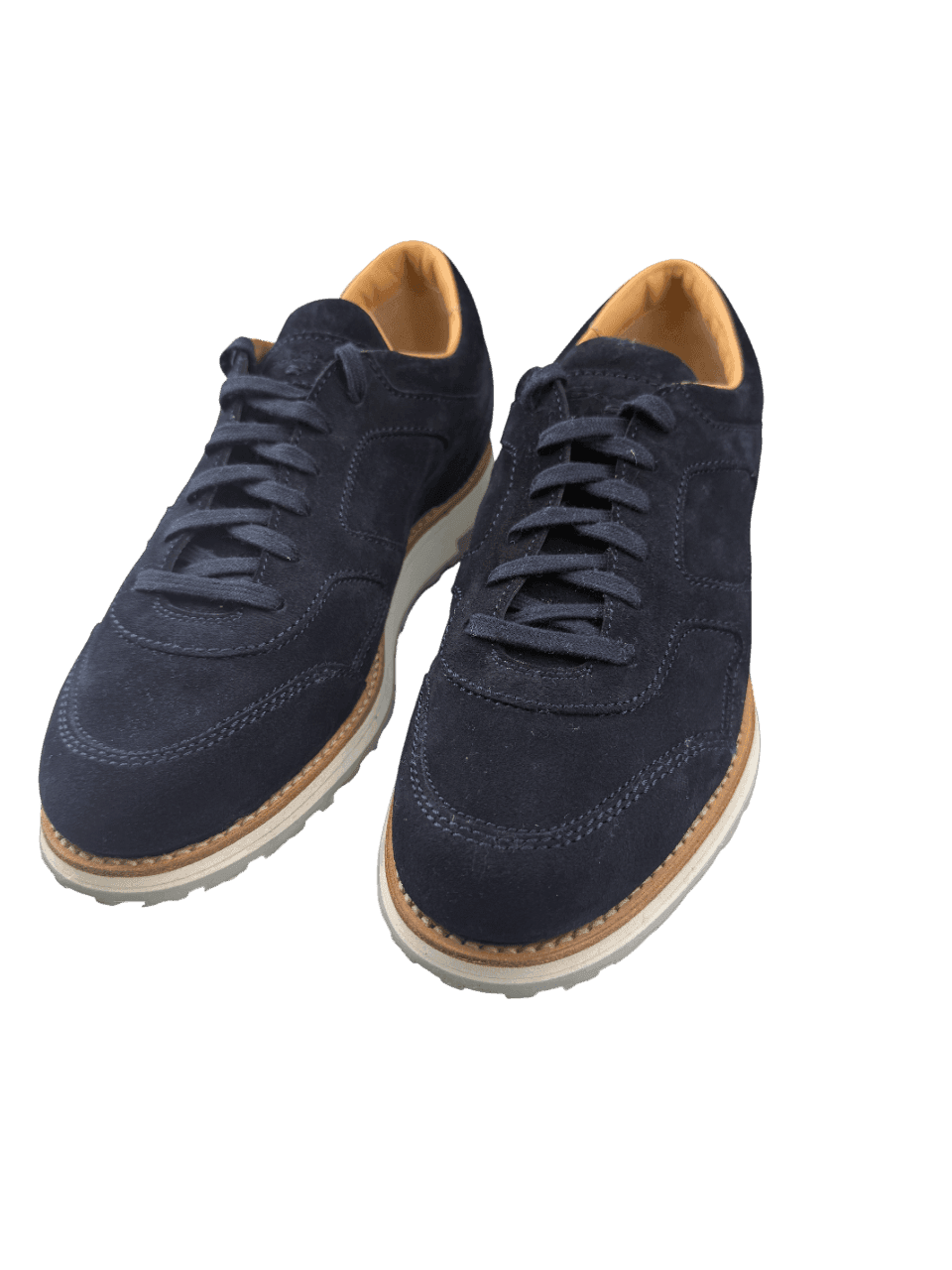 Scarpa Uomo Santoni Sneacker scamosciata blu navy suola gomma bianca