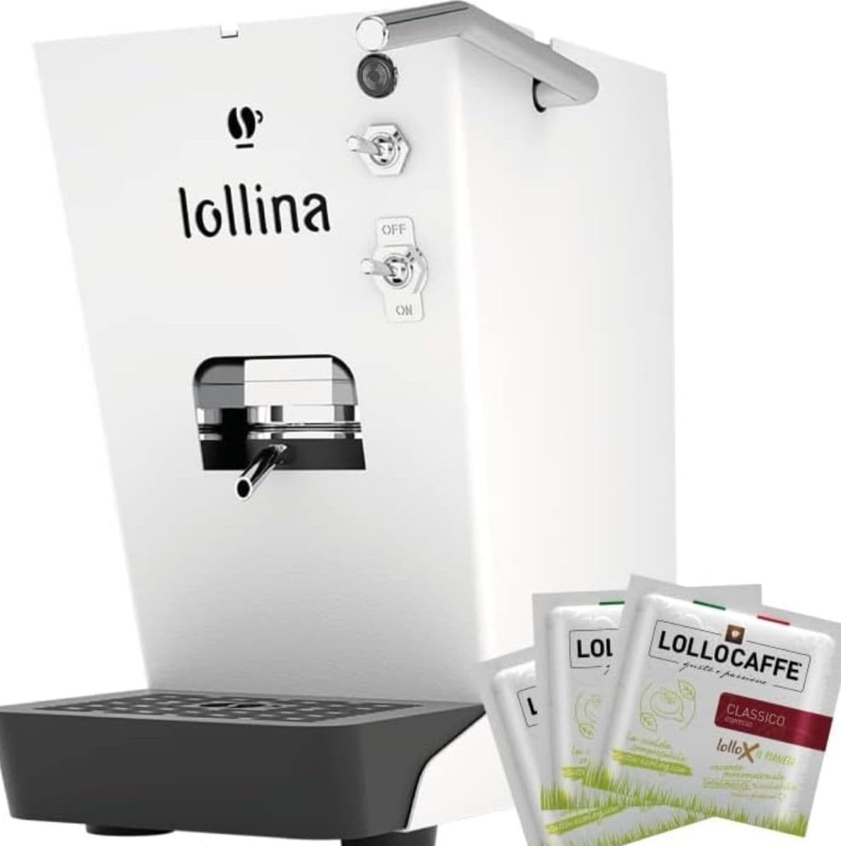 Lollina Macchina Da Caffè Cialde 44mm Bianca + 40 Cialde Omaggio