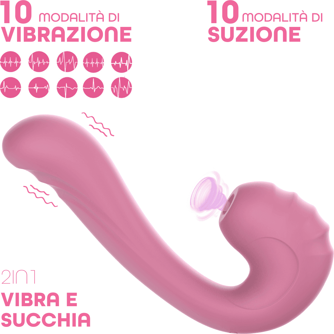 Vibratore Multifunzione Vibra e Succhia Doppia Stimolazione Punto G e Clitoride - 11