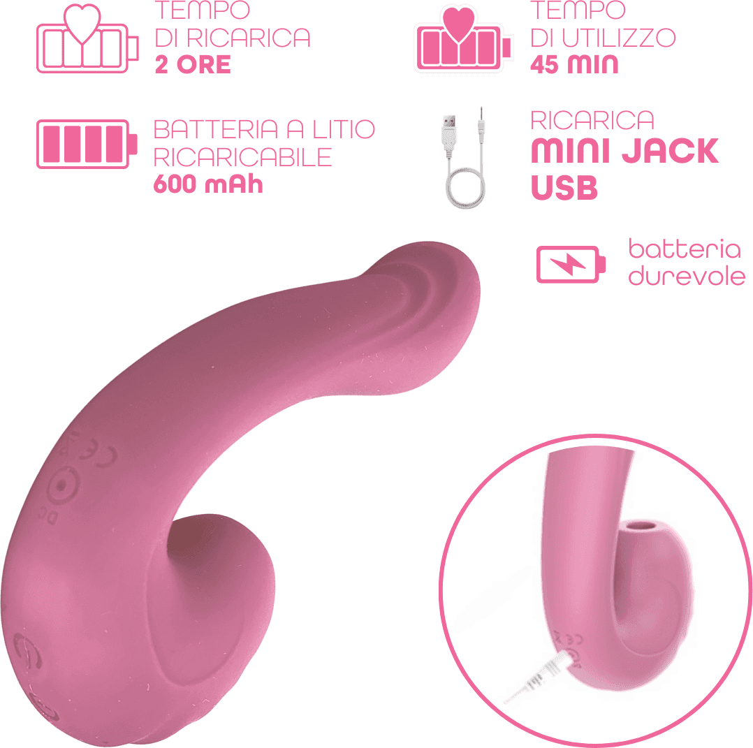 Vibratore Multifunzione Vibra e Succhia Doppia Stimolazione Punto G e Clitoride - 13