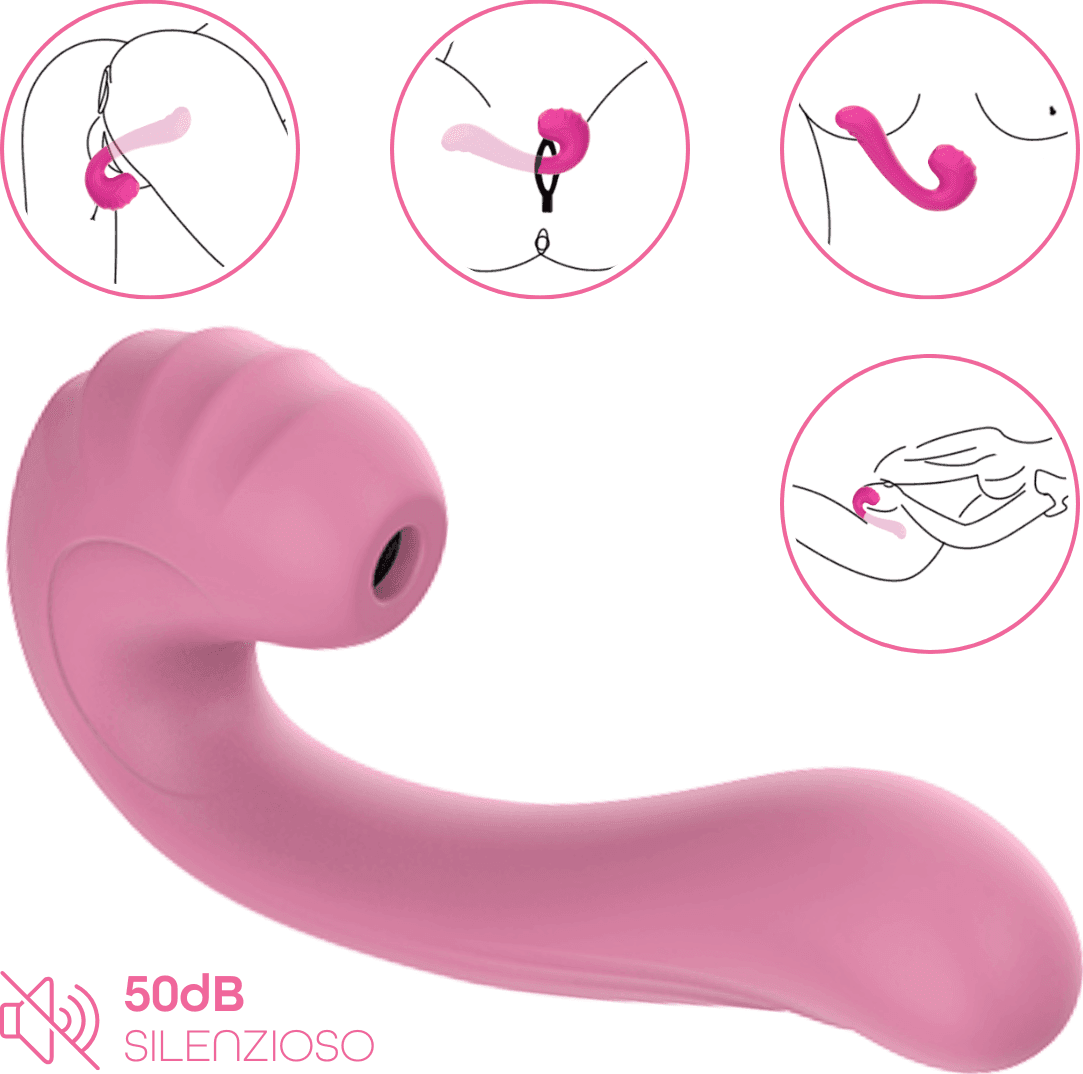 Vibratore Multifunzione Vibra e Succhia Doppia Stimolazione Punto G e Clitoride - 16