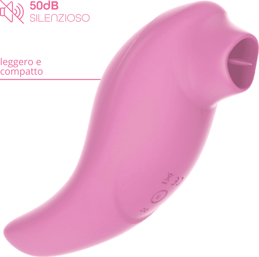 Stimolatore Clitoride 2in1 Vibra e Lecca Vibratore Multifunzione Licking Silicone - 16
