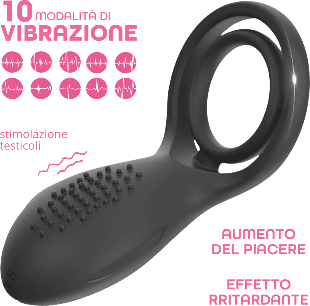 Anello Vibrante per Pene in Silicone con 10 Modalità Ricaricabile Silenzioso - 11