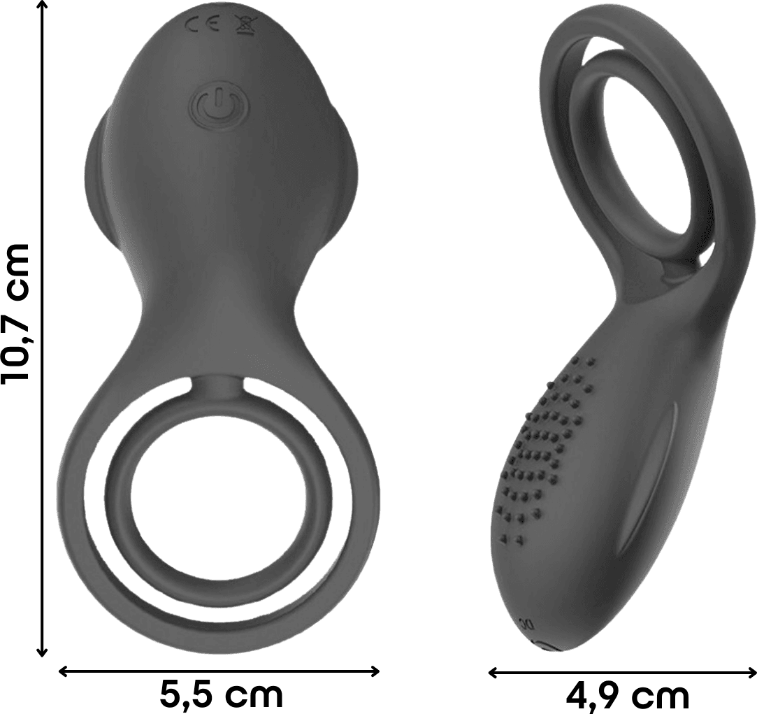 Anello Vibrante per Pene in Silicone con 10 Modalità Ricaricabile Silenzioso - 14