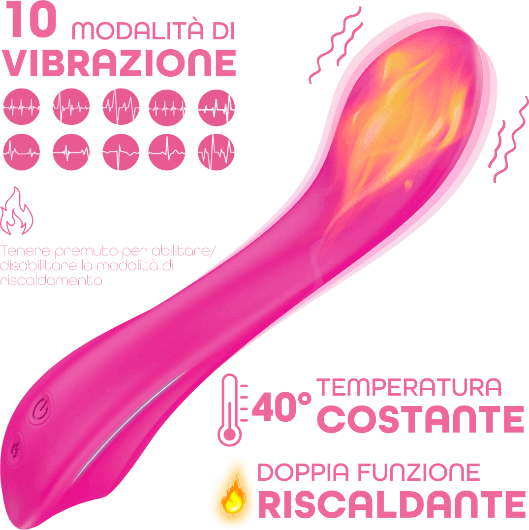 Vibratore Punto G Riscaldato in Silicone con 10 Modalità di Vibrazione Sex Toy - 11