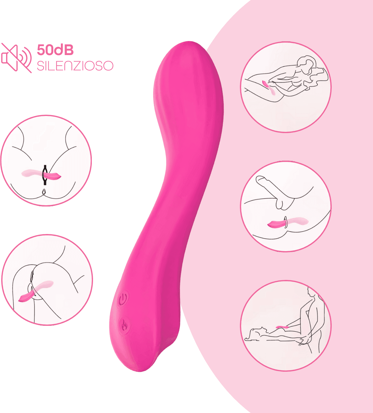 Vibratore Punto G Riscaldato in Silicone con 10 Modalità di Vibrazione Sex Toy - 16