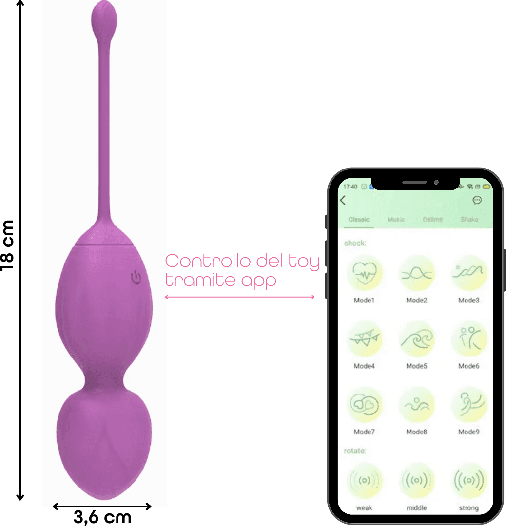 Palline Vaginali Vibranti Kegel Controllo con App Ovetto Vibrante in Silicone USB - 14