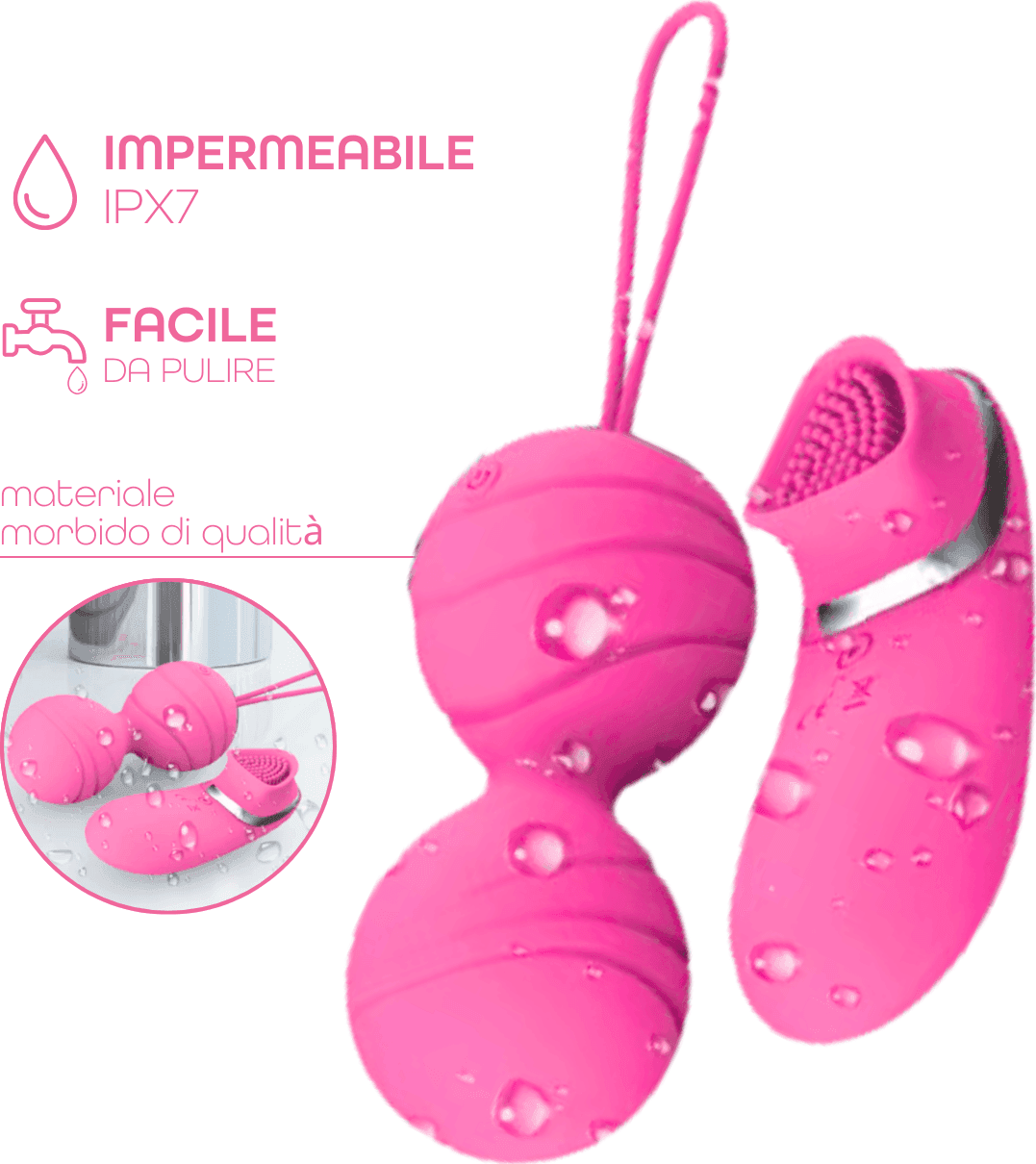 Ovetto Vibrante con Telecomando Palline Vaginali Vibranti Stimolatore Clitorideo - 15
