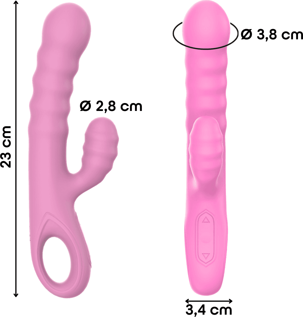 Vibratore Rabbit Doppia Stimolazione Punto G Clitoride in Silicone Ricaricabile - 14
