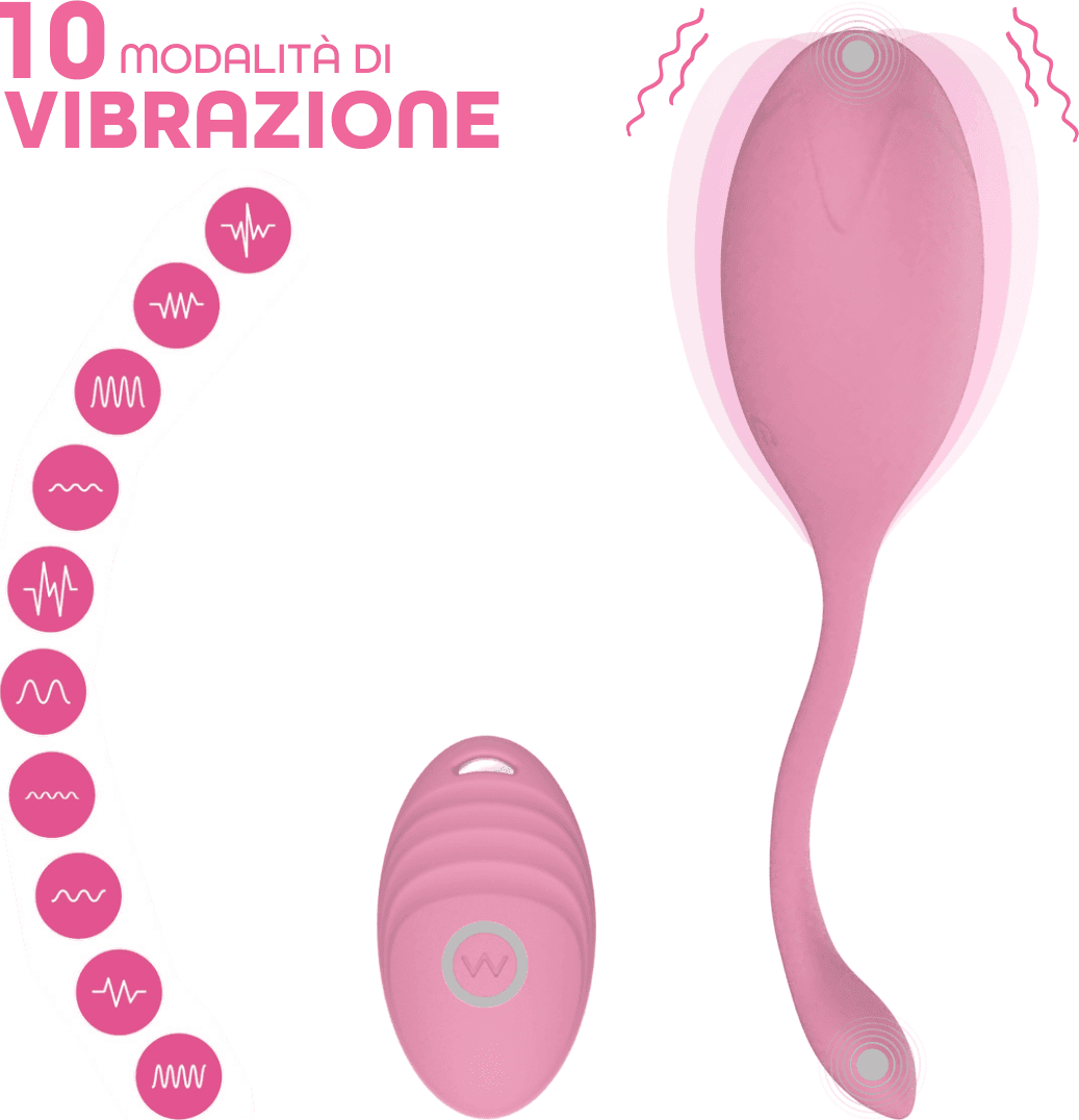 Ovetto Vibrante con Telecomando Vibratore Clitoride a 10 Modalità in Silicone - 11