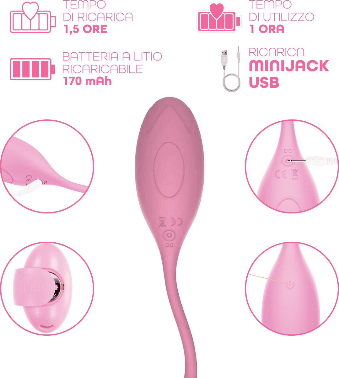 Ovetto Vibrante con Telecomando Vibratore Clitoride a 10 Modalità in Silicone - 13