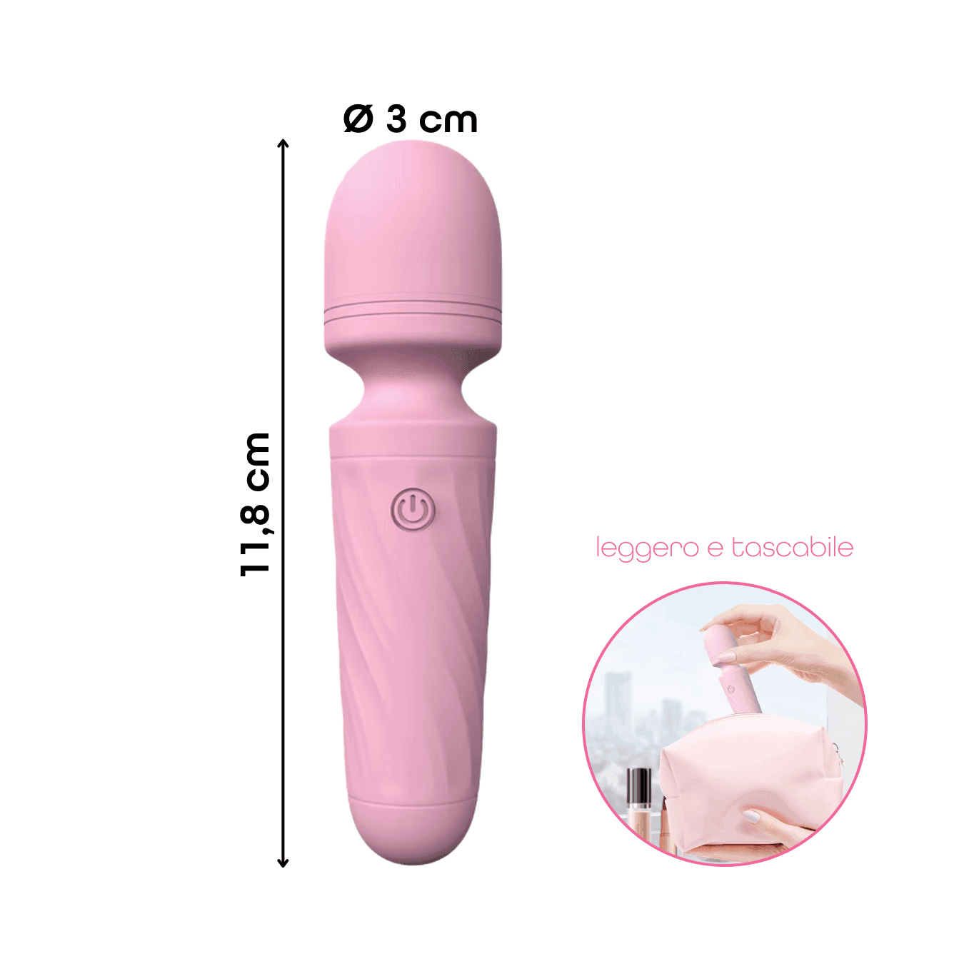 Wand Massager Vibratore in Silicone Stimolatore Clitorideo Massaggiatore Mini - 12
