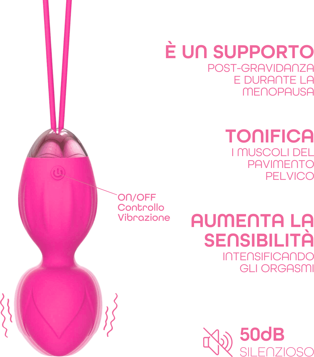 Ovetto Vibrante Doppia Sfera Telecomandato con 10 Modalità Vibratore in Silicone - 17