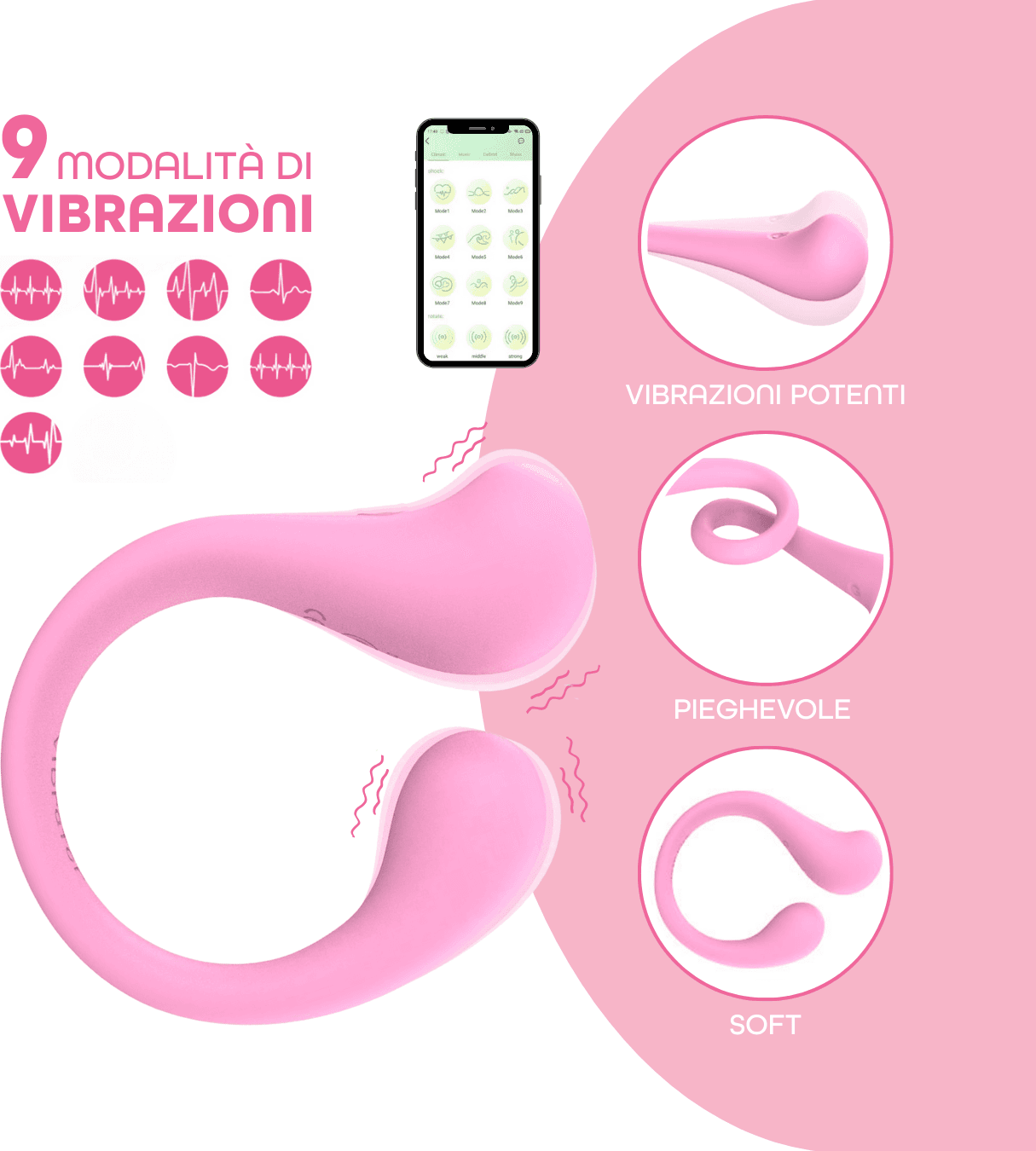 Vibratore Multifunzione per Doppia Stimolazione Controllo con App Modellabile - 11