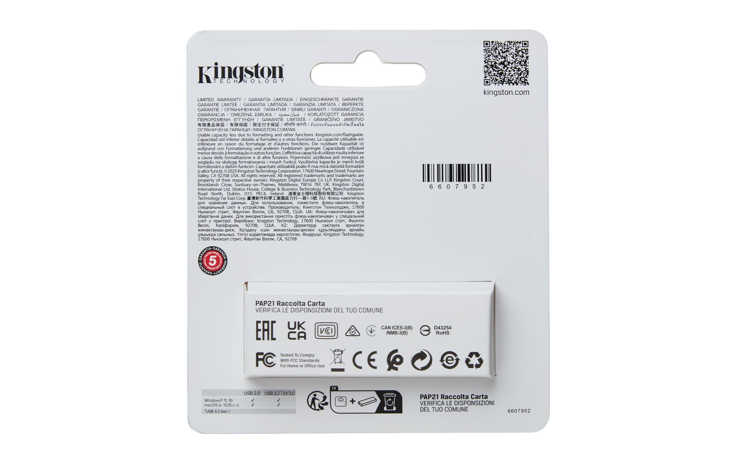 Kingston Pendrive USB-A 3.2 128GB DTXS/128GB Nero/Turchese - 4