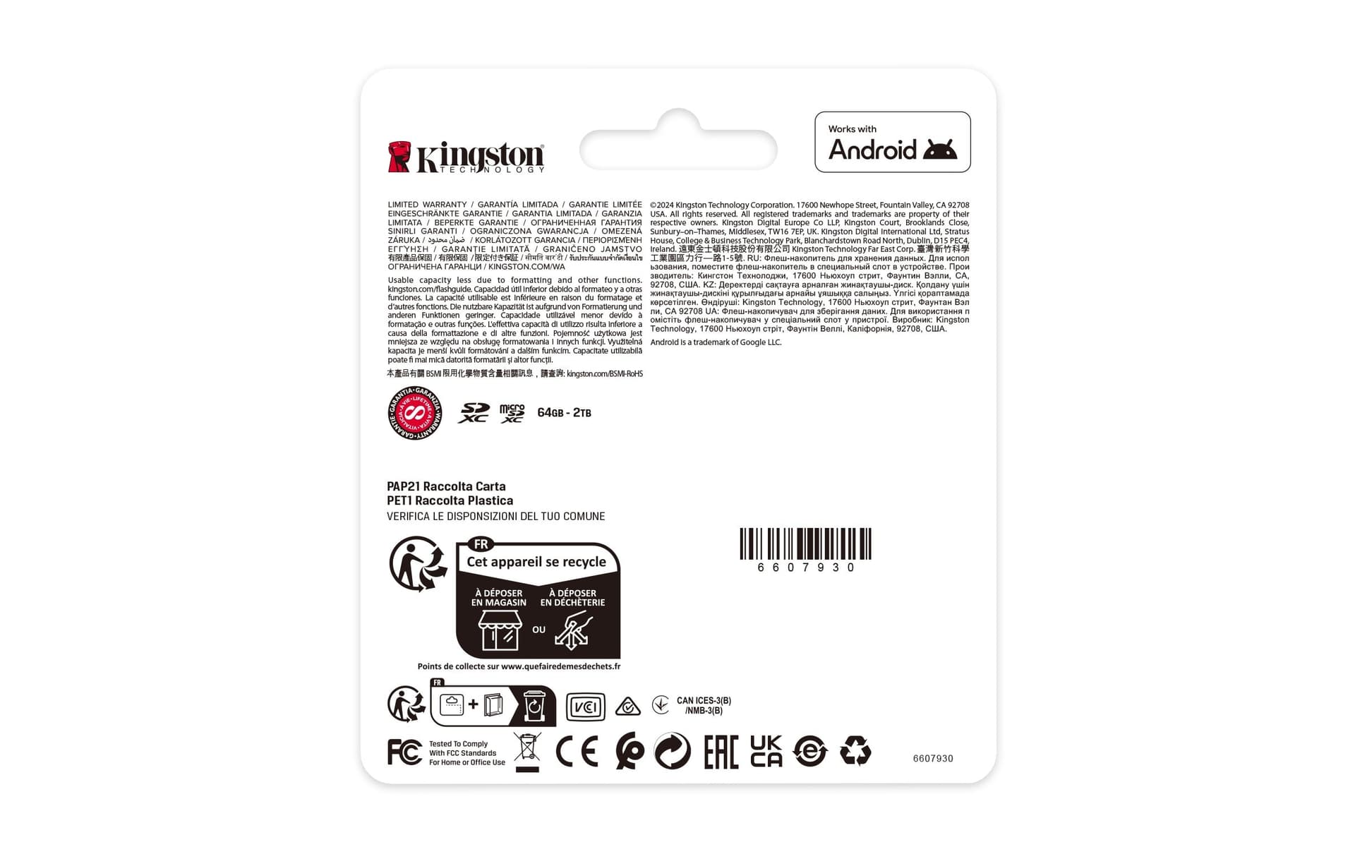 MICRO SD KINGSTON 64GB CL10 SDCS3/64GB - 6
