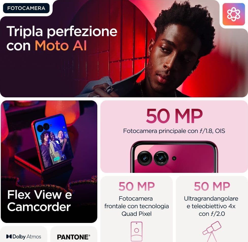 Motorola razr 60 ultra 17,7 cm (6.96") Doppia SIM Android 15 5G USB tipo-C 16 GB 512 GB 4700 mAh Rosa - 8