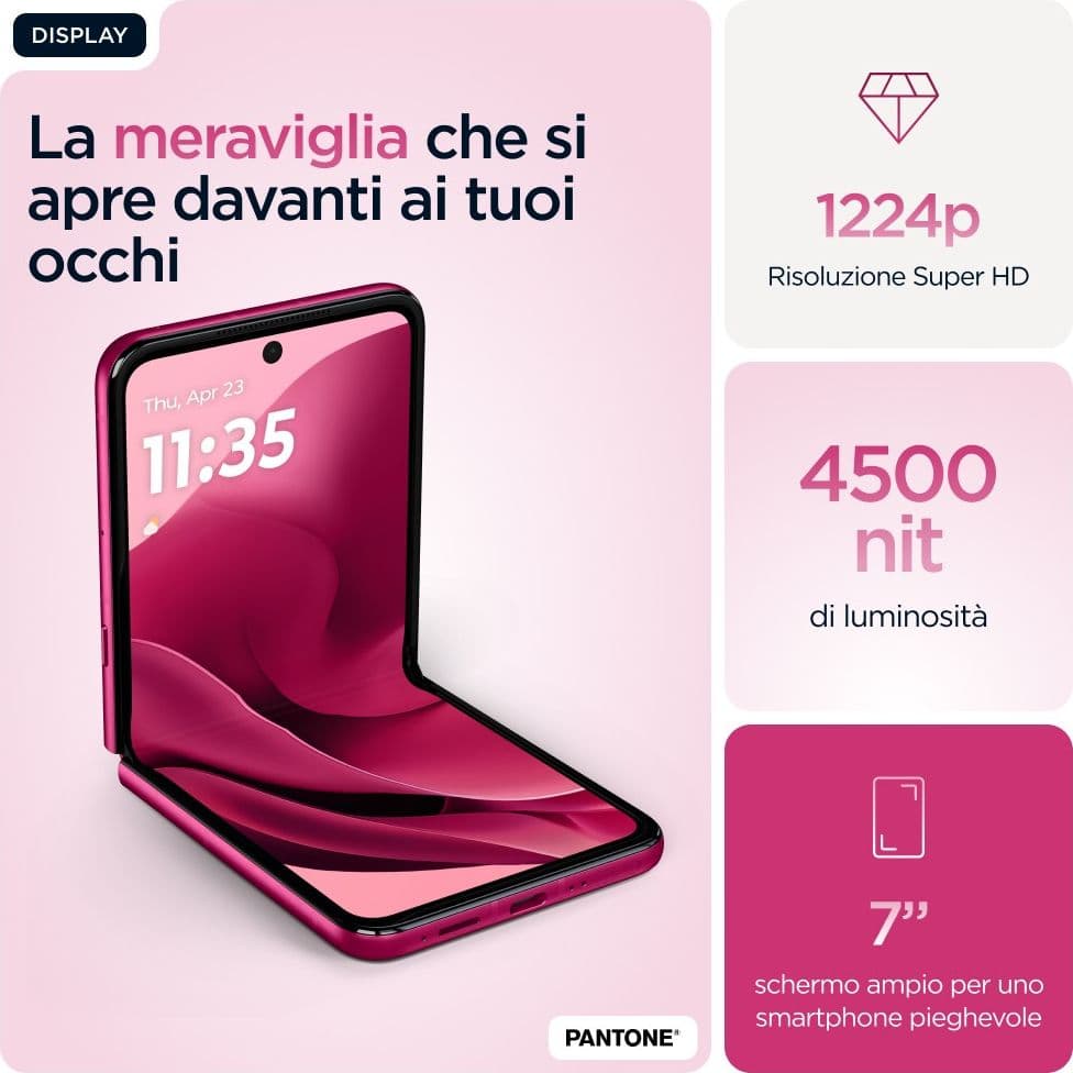 Motorola razr 60 ultra 17,7 cm (6.96") Doppia SIM Android 15 5G USB tipo-C 16 GB 512 GB 4700 mAh Rosa - 10