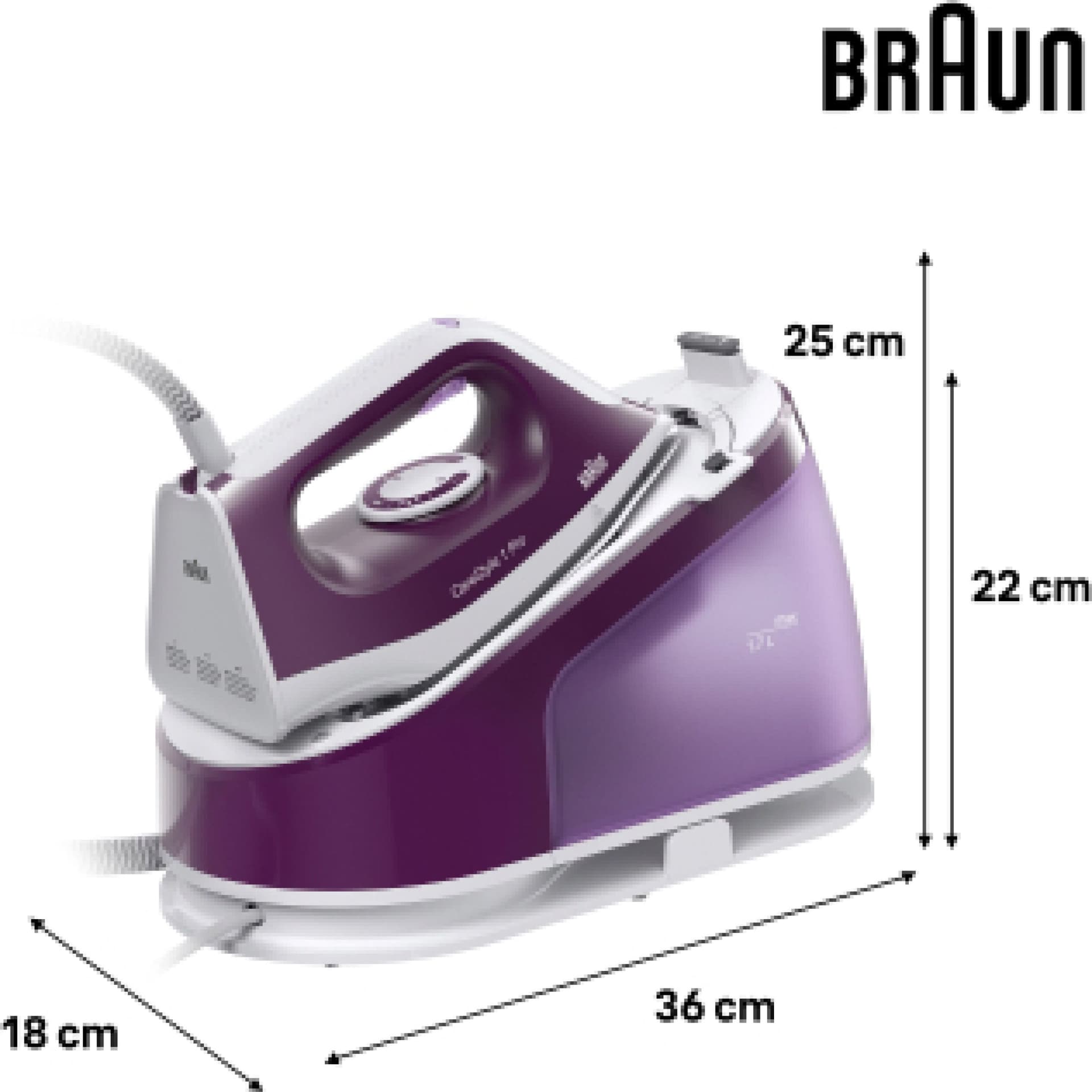 Braun Ferro Da Stiro Con Caldaia Carica Continua 1.7 Lt 2400w Viola - 5